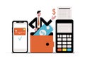 Vector illustration. Business concept. Online wallet.
